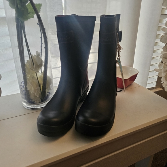 Joules Black Women's Toe Warming Rain Boots - Picture 2 of 14